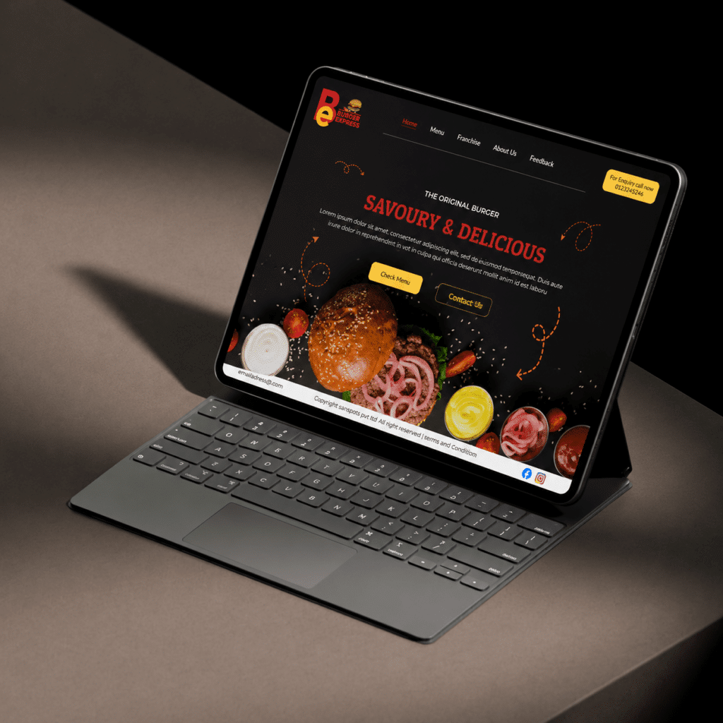 Burger Express Website project developed by Novixs Web Services
