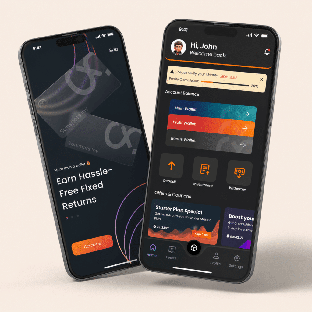 Sanspots Inv app project developed by Novixs Web Services