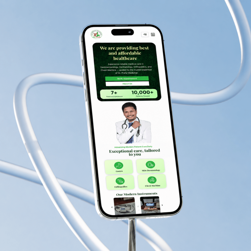 Ved Clinics Website project developed by Novixs Web Services